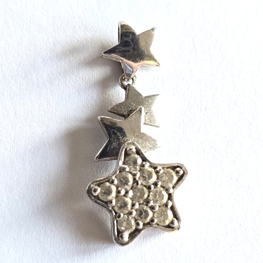Star pendant silver tone constellation falling shooting celestial charm
